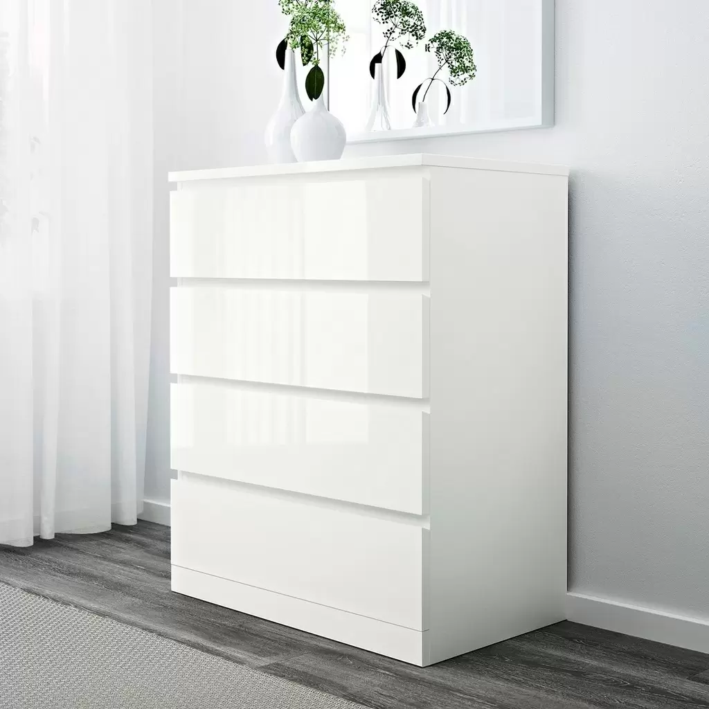 Comodă IKEA Malm 4 sertare 80x100cm, alb