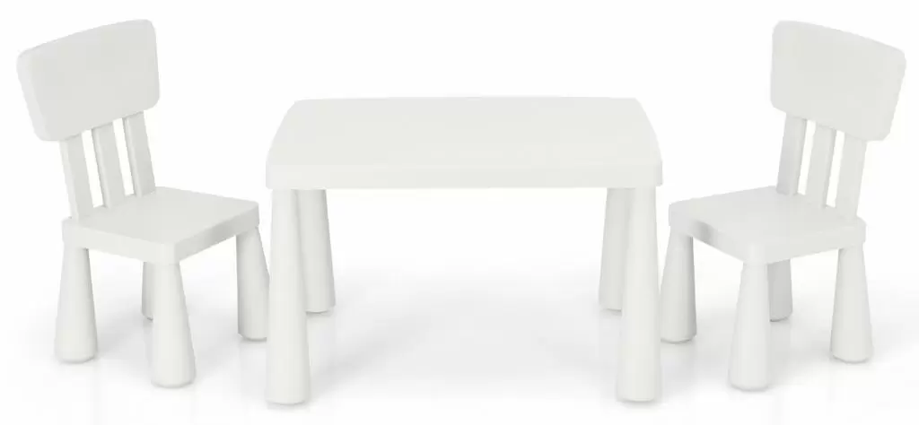 Набор столик + 2 стульчика Costway HW66810WH, белый