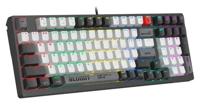 Tastatură Bloody WS98, gri/alb