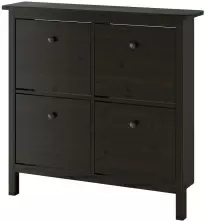 Dulap pentru încălțăminte IKEA Hemnes 4 compartimente 107x101cm, negru-maro