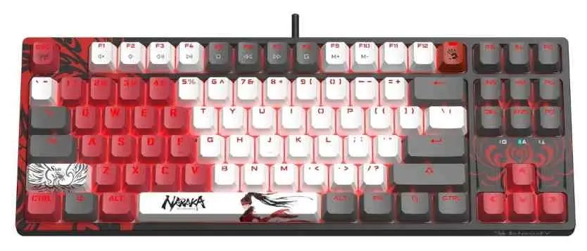 Клавиатура Bloody S87, белый/серый/красный на tehnoparc.md Клавиатура Bloody S87, белый/серый/красный