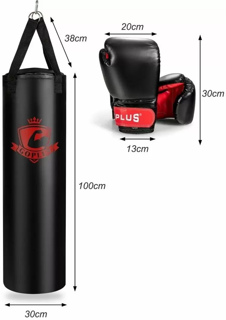 Детский набор для бокса Costway SP37569DK, черный/красный