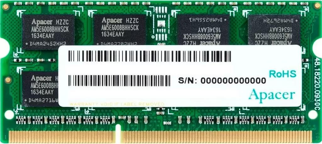 Memorie SO-DIMM Apacer 8GB DDR3-1600MHz, CL11, 1.35V