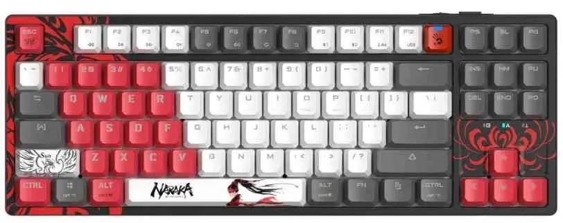 Клавиатура Bloody WS87, белый/серый/красный