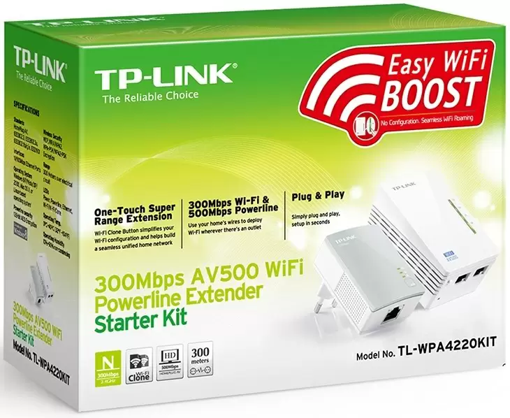 Powerline адаптер TP-Link TL-WPA4220 KIT