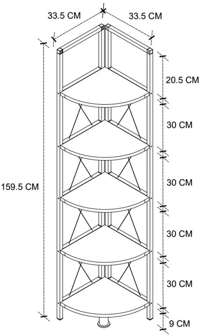 Стеллаж Fabulous 5 Shelves, белый/черный