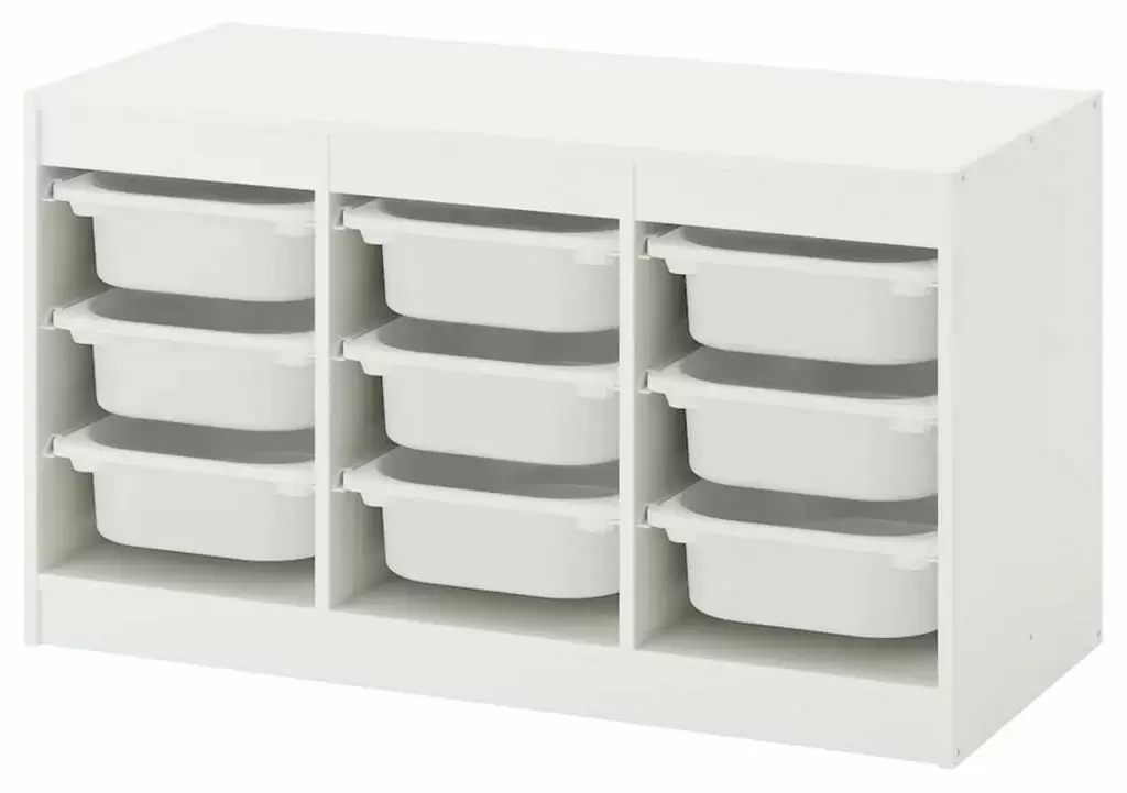 Etajeră cu containere pentru jucării IKEA Trofast 99x44x56cm, alb