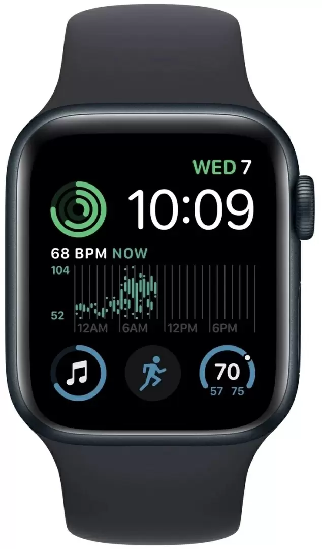Умные часы Apple Watch SE 40mm, корпус из алюминия, спортивный ремешок темная ночь