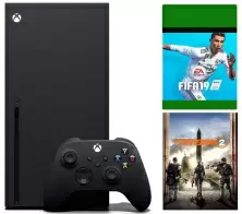 Consolă de jocuri Microsoft Xbox Series X 1TB + Fifa 19 + Tom Clancy The Division 2, negru