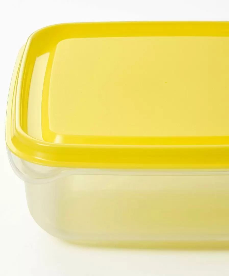 Set container pentru mâncare IKEA Pruta 0.6ml, transparent/galben