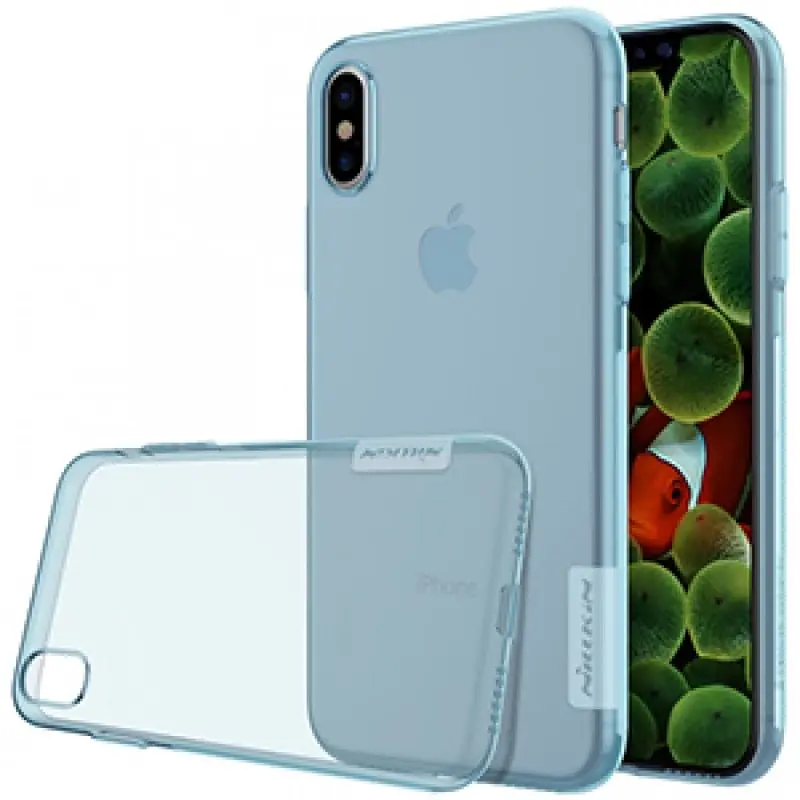 Husă de protecție Nillkin Apple iPhone XS/X Ultra thin TPU Nature, albastru pe tehnoparc.md Husă de protecție Nillkin Apple iPhone XS/X Ultra thin TPU Nature, albastru