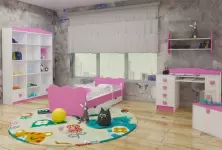 Mobilă pentru copii Happy Babies Baby Mix 29, alb/roz