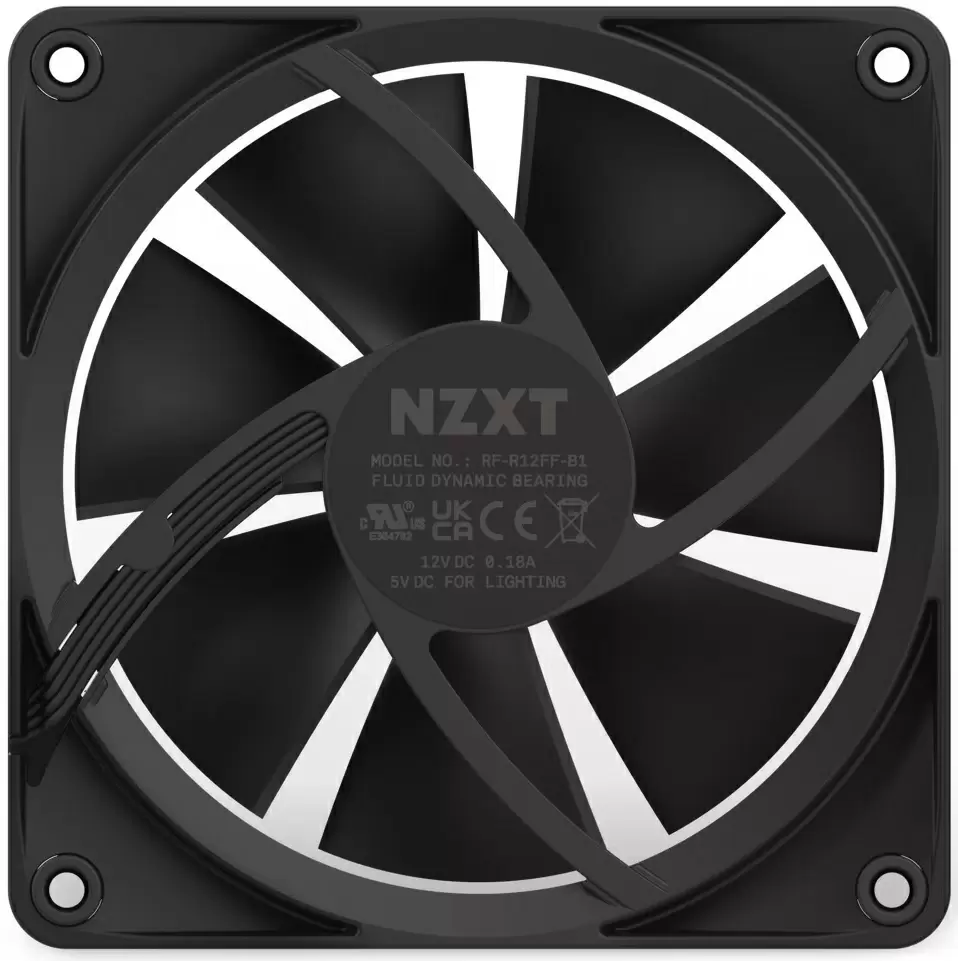 Ventilator de carcasă NZXT F120 RGB, negru