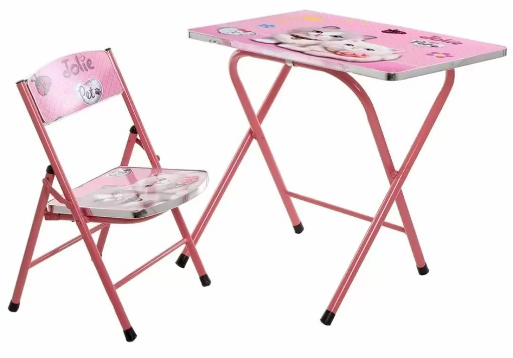 Set măsuță + scaun Xenos Kittens, roz