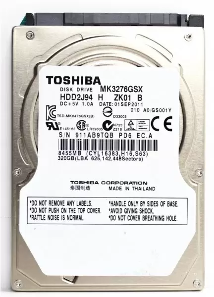 Жесткий диск Toshiba 2.5" MK3276GSX, 320GB