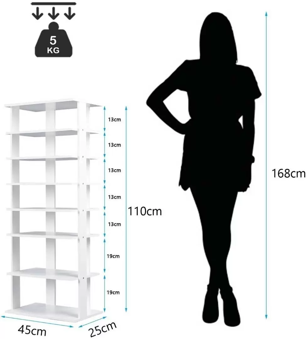 Стеллаж для обуви Costway JZ10125WH, белый