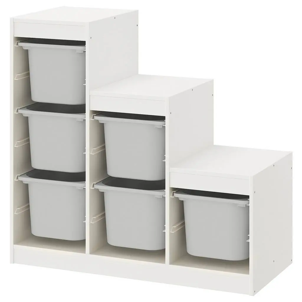 Etajeră cu containere IKEA Trofast 99x44x94cm, alb/gri pe tehnoparc.md Etajeră cu containere IKEA Trofast 99x44x94cm, alb/gri