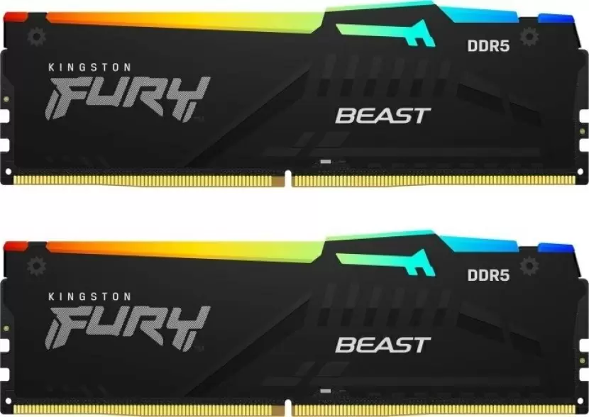 Оперативная память Kingston Fury Beast RGB 16GB (2x8GB) DDR5-5200MHz, CL40, 1.25V