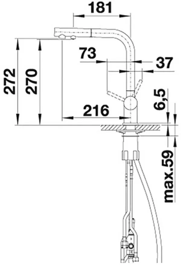 Baterie pentru bucătărie Blanco Fontas-S II, inox