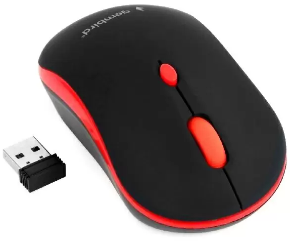 Mouse Gembird MUSW-4B-03-R, negru/roșu