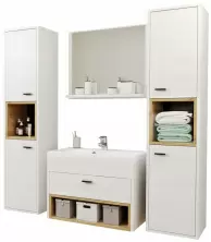 Set de mobilă Mirjan24 Olier II With Sink, alb/stejar artizanal