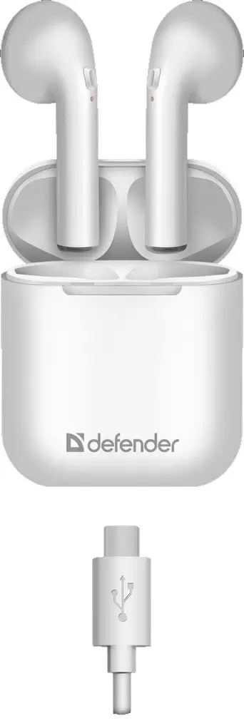 Наушники Defender Twins 637, белый