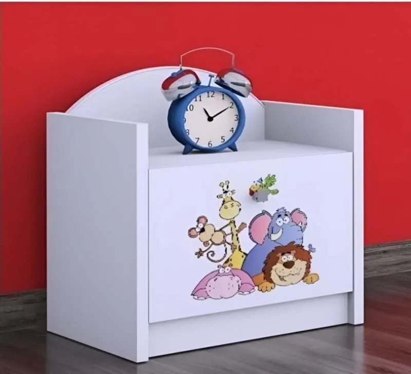 Тумба прикроватная Happy Babies Happy SZN02 Safari, белый на tehnoparc.md Тумба прикроватная Happy Babies Happy SZN02 Safari, белый