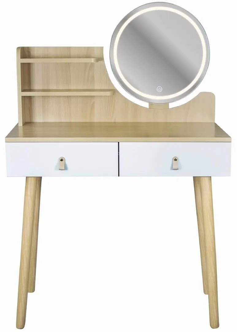 Туалетный столик Jumi Scandi CM-254152, белый/сосна на tehnoparc.md Туалетный столик Jumi Scandi CM-254152, белый/сосна