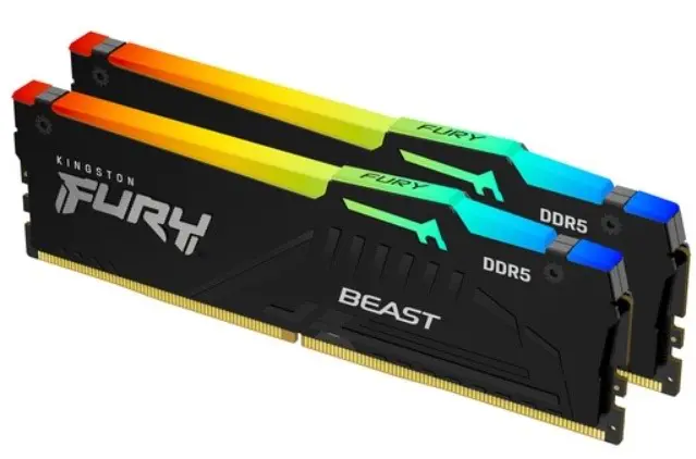 Memorie Kingston Fury Beast RGB 32GB (2x16GB) DDR5-5200MHz, CL40-40-40, 1.25V
