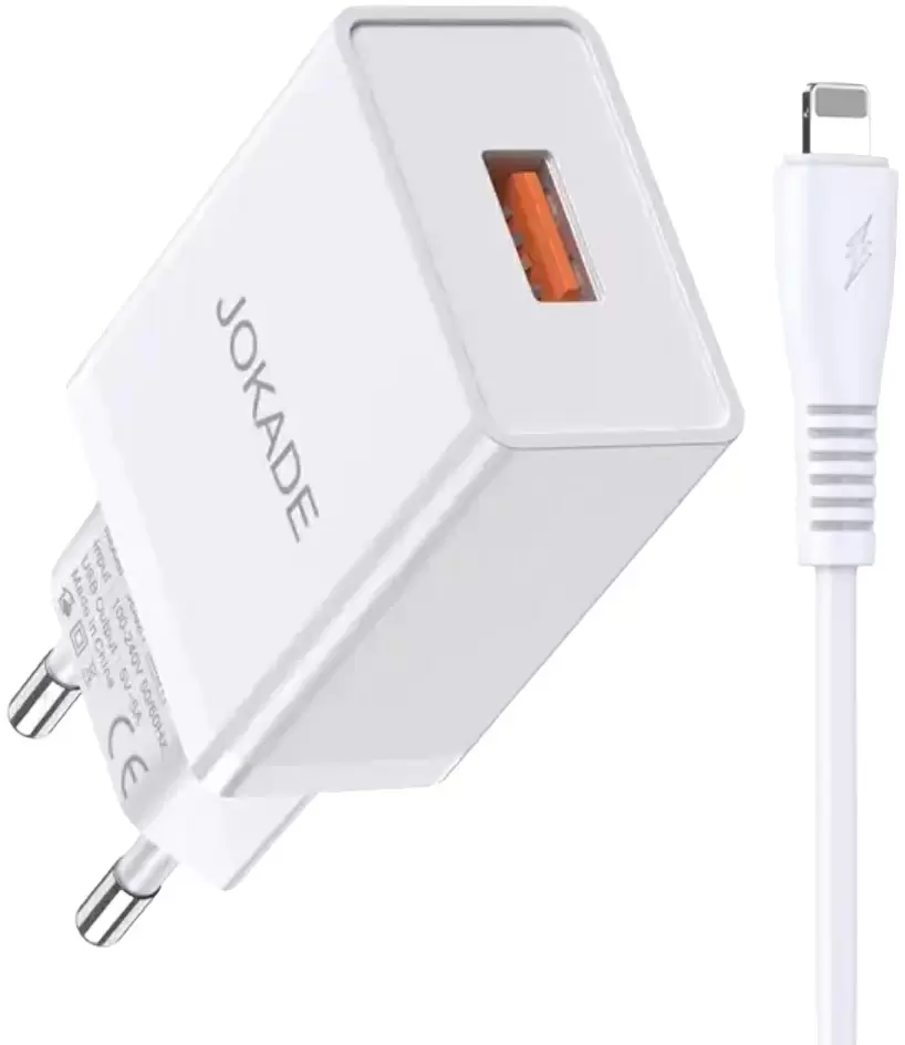 Зарядное устройство Jokade JB022 with USB to Lightning, белый