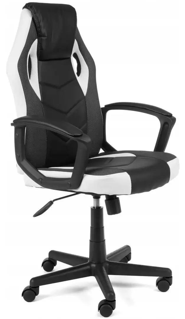 Scaun gaming Akord F4G FG-19, alb/negru pe tehnoparc.md Scaun gaming Akord F4G FG-19, alb/negru