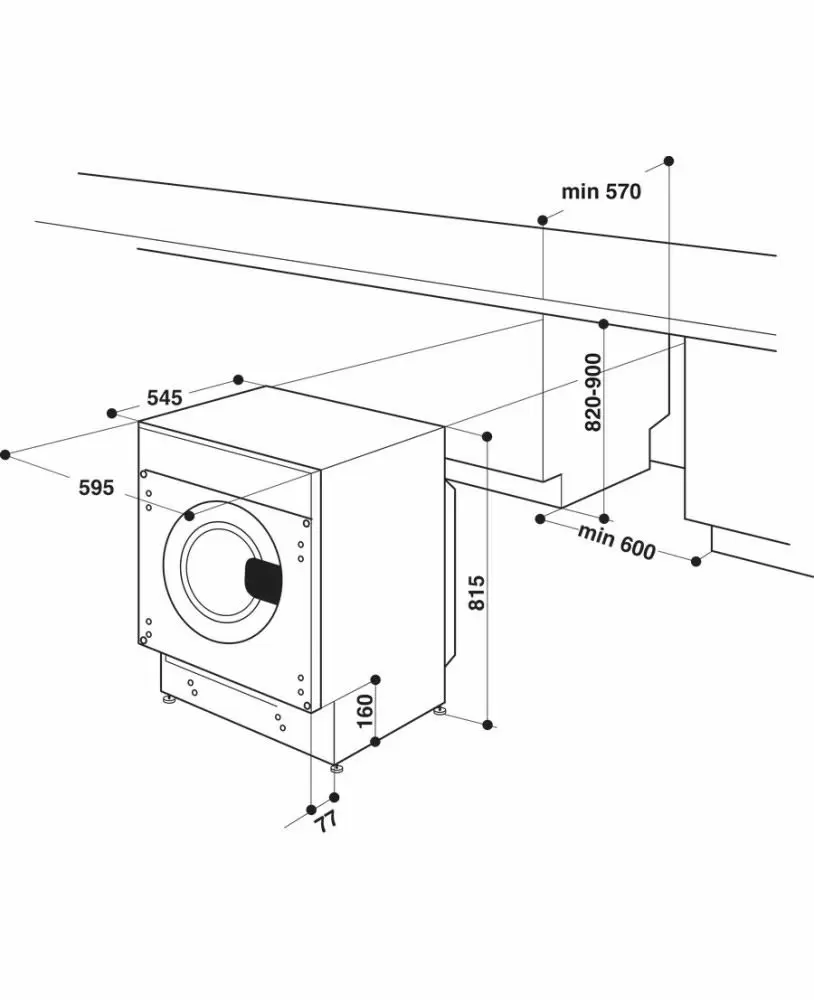 Maşină de spălat rufe încorporabilă Whirlpool BI WDHG 861485 EU, alb