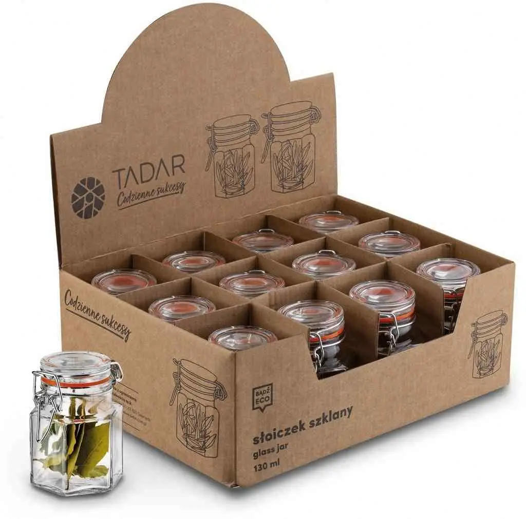 Набор банок для хранения Tadar Octagon 100ml 12pcs, прозрачный на tehnoparc.md Набор банок для хранения Tadar Octagon 100ml 12pcs, прозрачный
