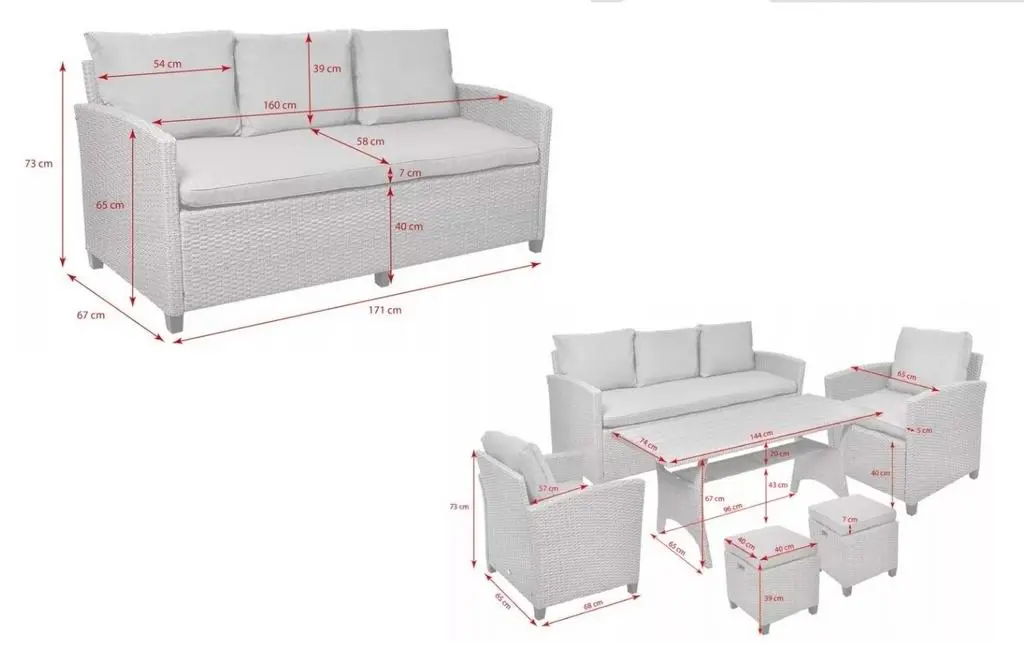 Set mobilă de grădină Jumi OM-885950, gri pe tehnoparc.md Set mobilă de grădină Jumi OM-885950, gri