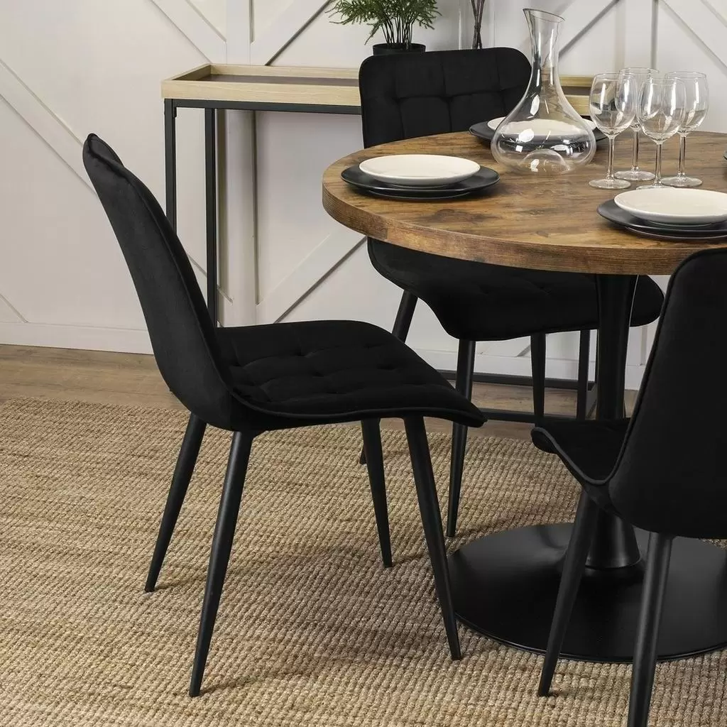 Masă Mebel Elite Lino 100, stejar rustic/negru