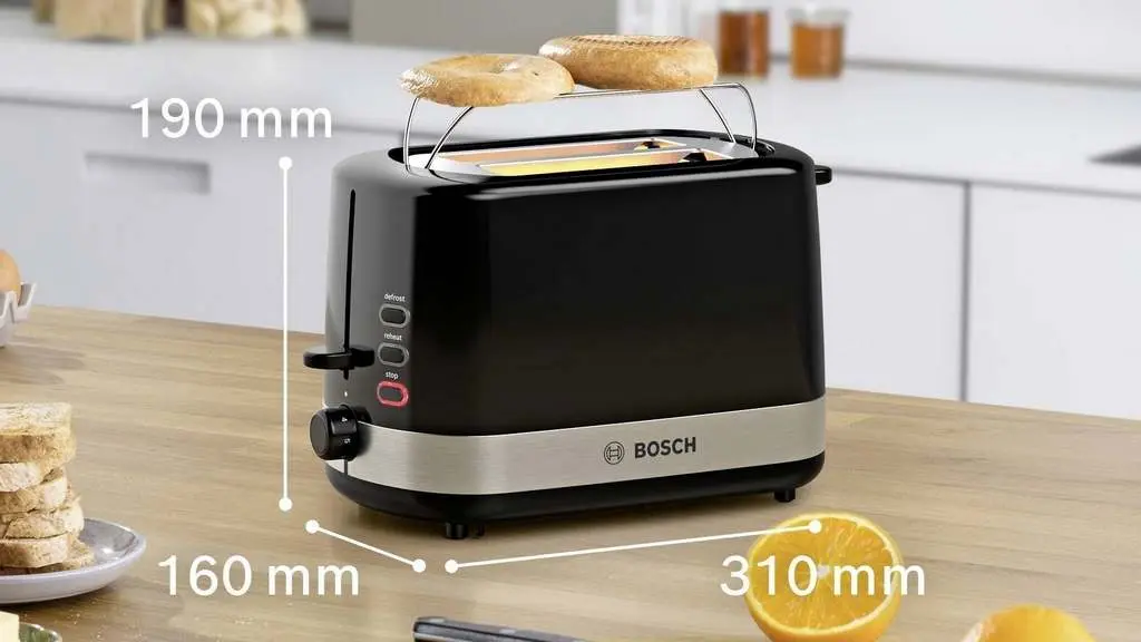 Тостер Bosch TAT6A513, черный/серебристый