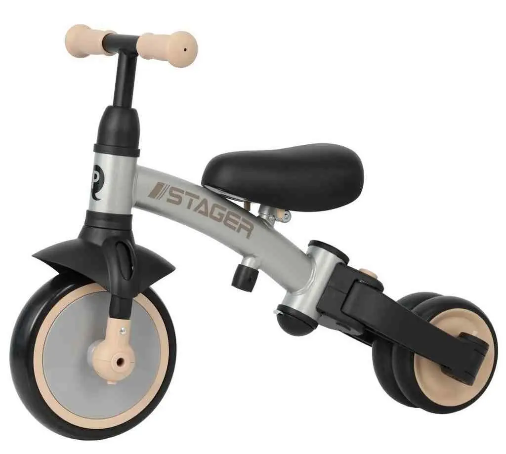 Bicicletă pentru copii Qplay Stager 3 in1, gri