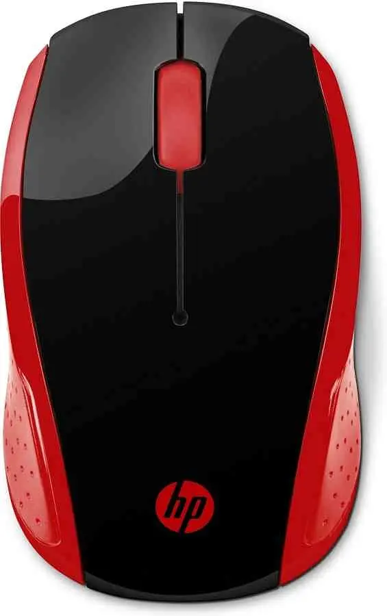 Мышка HP 200, черный/красный