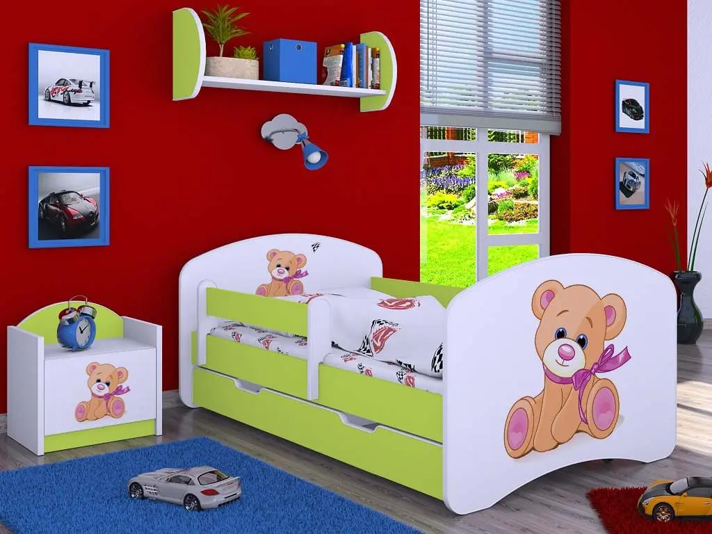 Тумба прикроватная Happy Babies Happy SZN02 Bear with Bow, белый/пастельно-зеленый на tehnoparc.md Тумба прикроватная Happy Babies Happy SZN02 Bear with Bow, белый/пастельно-зеленый