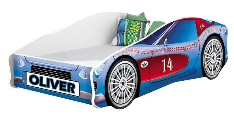 Pat pentru copii MyKids Race Car 02 160x80cm, albastru