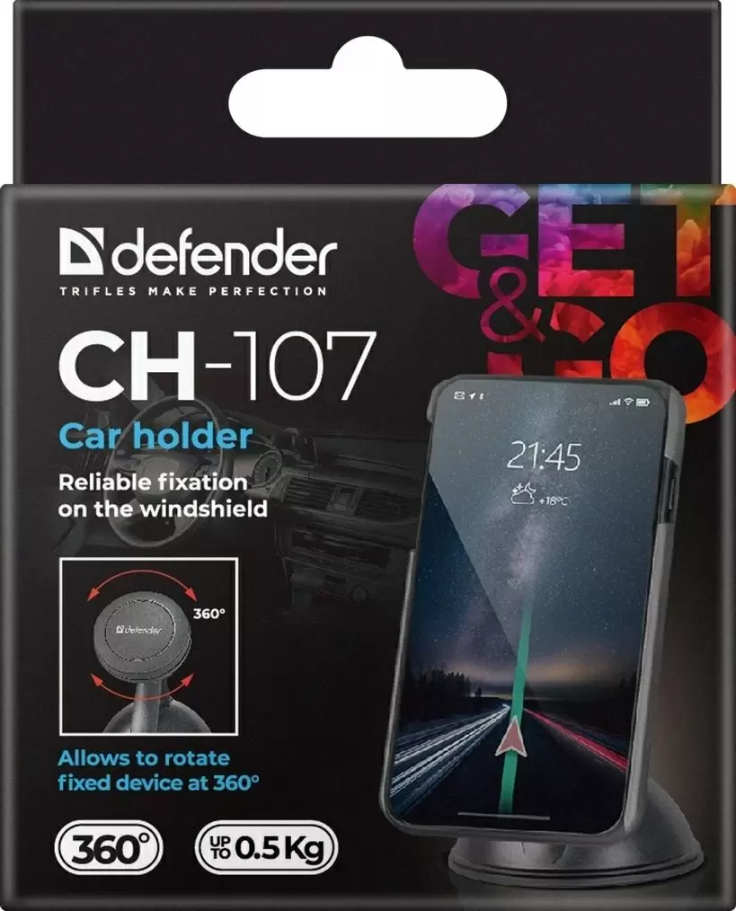 Suport auto Defender CH-107, negru