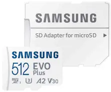 Карта памяти Samsung MicroSDXC EVO Plus 512GB Class 10 UHS-I (U3) + SD adapter
