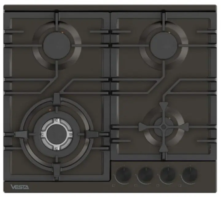 Plită incorporabilă cu gaz Vesta BH6060ICX/D, negru