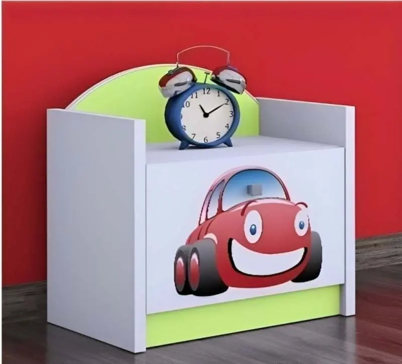 Тумба прикроватная Happy Babies Happy SZN02 Auto, белый/пастельно-зеленый на tehnoparc.md Тумба прикроватная Happy Babies Happy SZN02 Auto, белый/пастельно-зеленый