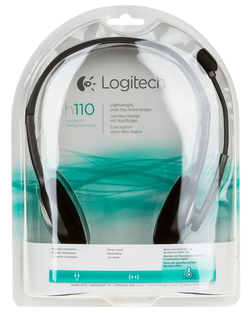Căşti Logitech Stereo Headset H110, gri pe tehnoparc.md Căşti Logitech Stereo Headset H110, gri