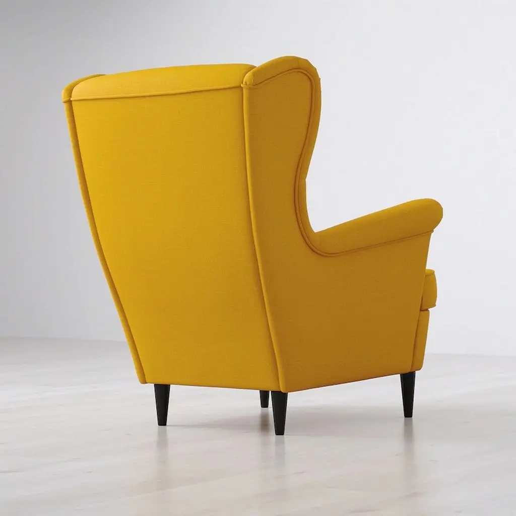 Fotoliu IKEA Strandmon cu brațe, skiftebo galben pe tehnoparc.md Fotoliu IKEA Strandmon cu brațe, skiftebo galben
