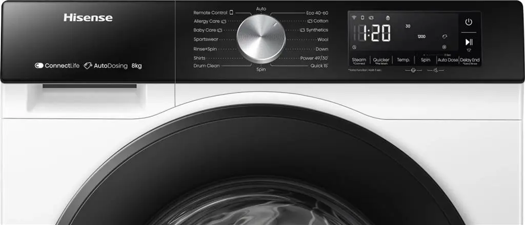 Maşină de spălat rufe Hisense WF3S8045BW3, alb