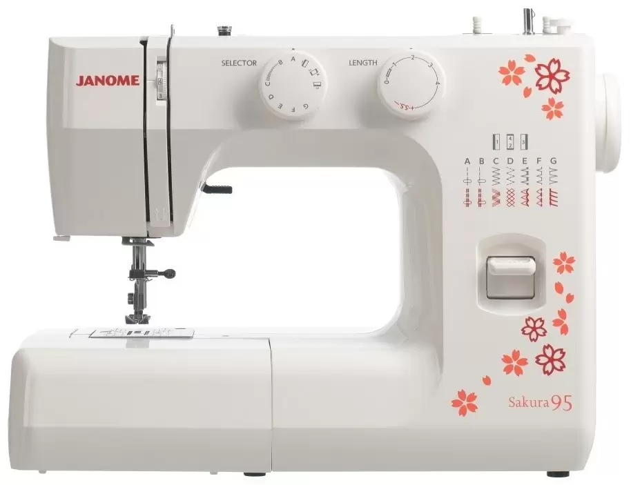 Швейная машинка Janome Sakura 95, белый/розовый