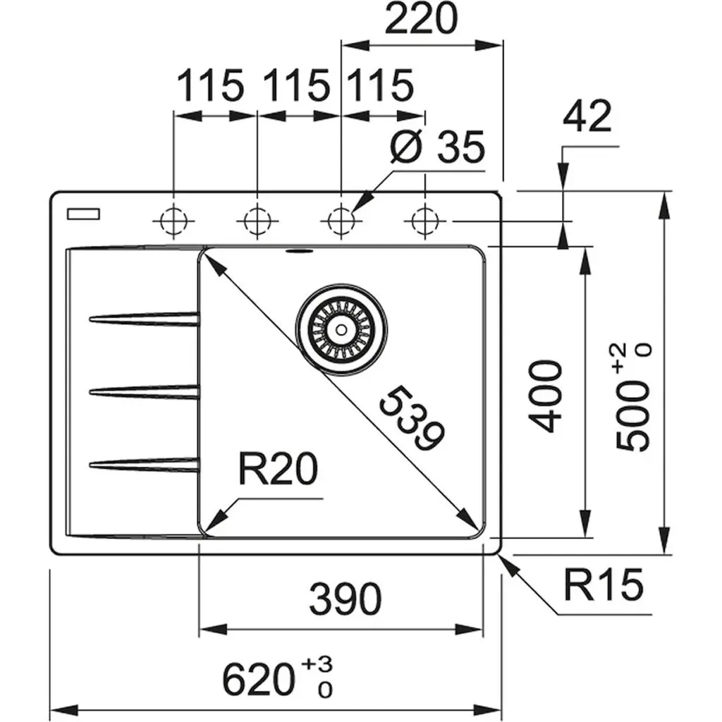 Chiuvetă de bucătărie Franke CNG 611-62 (114.0716.330), gri pe tehnoparc.md Chiuvetă de bucătărie Franke CNG 611-62 (114.0716.330), gri