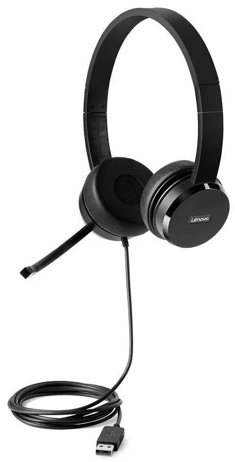 Căşti Lenovo 100 USB, negru